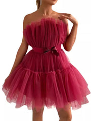 Mesh Bow Tulle Dress Newgew Dresses
