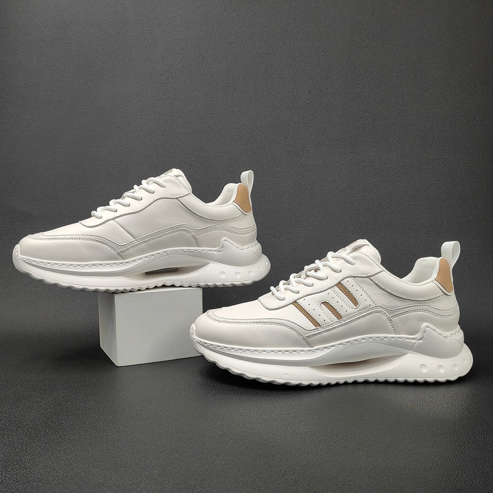 Men Stylish Thick Soled Leather Casual Shoes Newgew Shoes