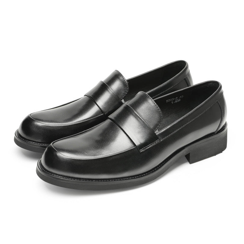 Men Classic Solid Cowhide Slip-On Loafers Newgew Shoes