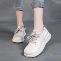 Women Soft Solid Leather Minimalist Casual Shoes Newgew Shoes