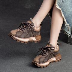 Women Fashion Patchwork Lug Sole Casual Shoes Newgew Shoes