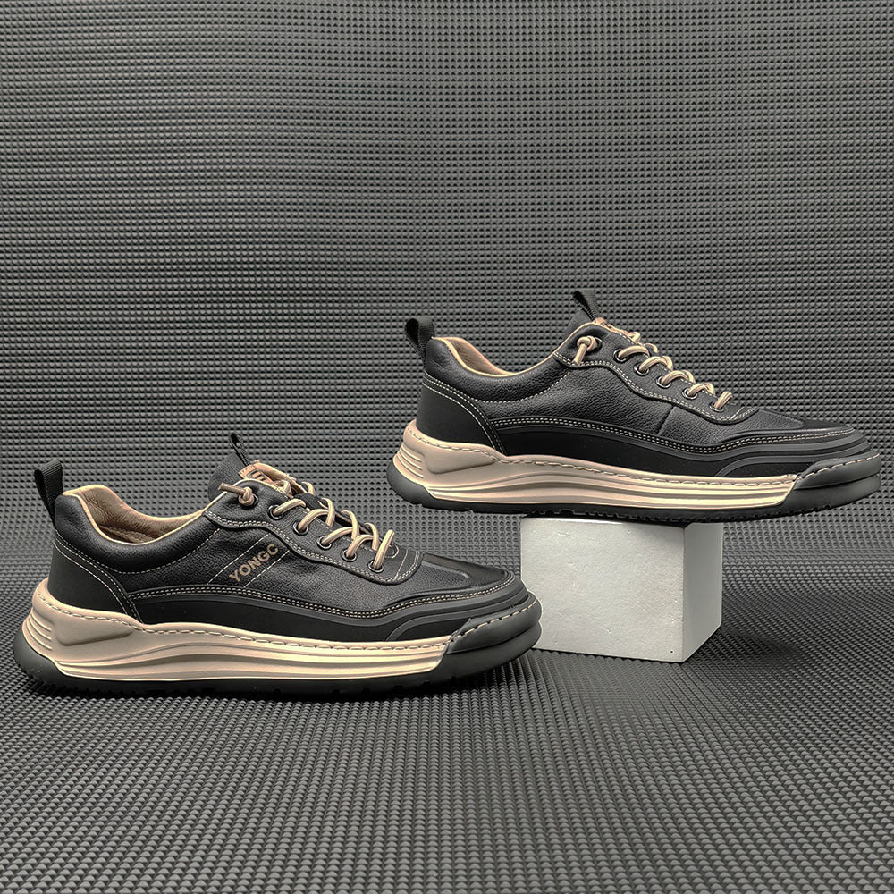 Men Fashion Leather Patchwork Casual Shoes Newgew Shoes