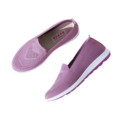 Women's Low-heeled Soft Bottom Breathable Low-cut Flying Canvas Shoes Newgew