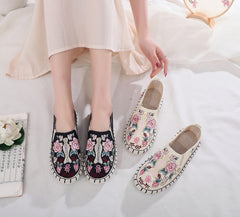 Women's Oriental Cloth With British Ethnic Style Canvas Shoes Newgew