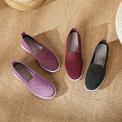 Women's Low-heeled Soft Bottom Breathable Low-cut Flying Canvas Shoes Newgew