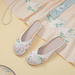 Women's Satin Retro Cheongsam Han Chinese Clothing Sandals Newgew