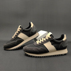 Men Fashion Leather Canvas Casual Training Sneakers Newgew Shoes