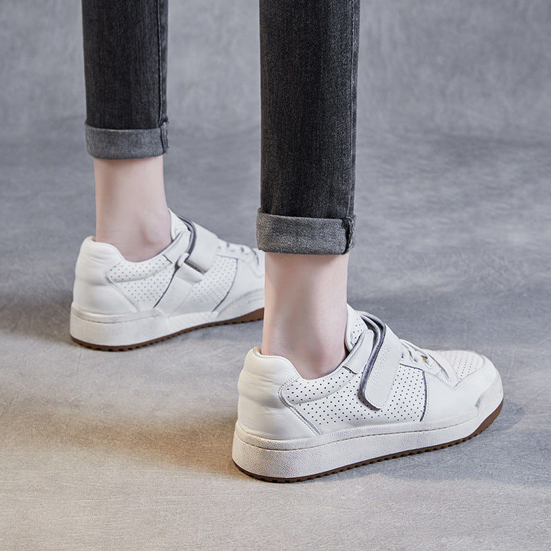 Women Minimalist Breathable Leather Flat Casual Shoes Newgew Shoes