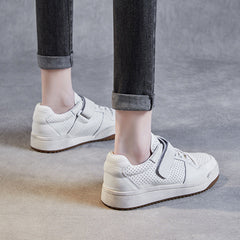 Women Minimalist Breathable Leather Flat Casual Shoes Newgew Shoes