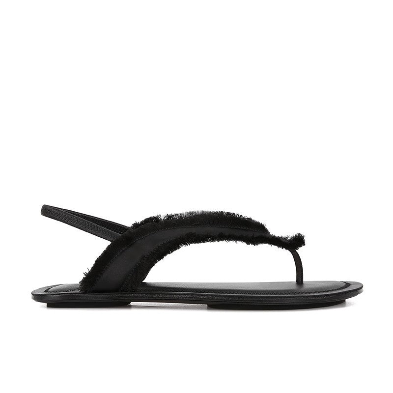Silk Fringed Flat Toe Toe Leather Soft-Soled Shoes Newgew
