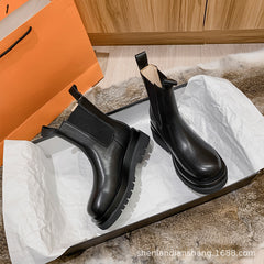 Thick-soled British style Chelsea boots