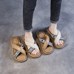 Women Soft Leather Stylish Casual Slides Newgew Shoes