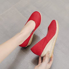 Casual Elegant Pu Slip On Wedge Heel Loafers Pairmore