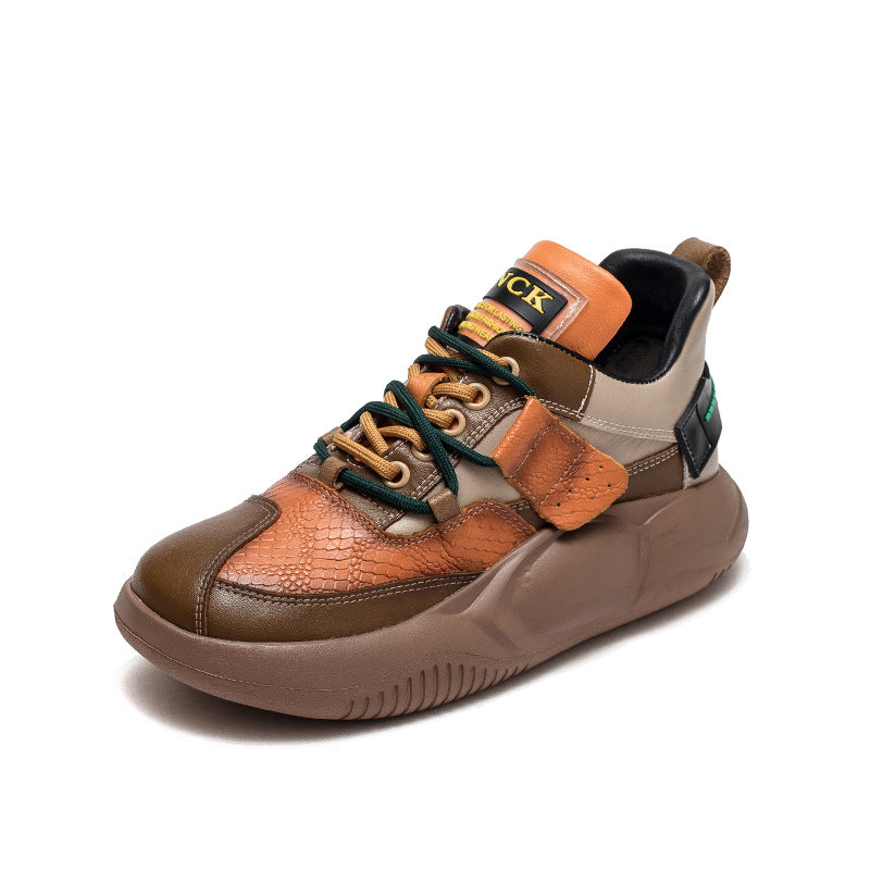 Women Fashion Patchwork Leather Casual Shoes Newgew Shoes