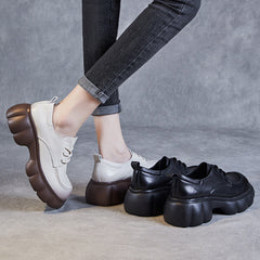 Women Minimalist Leather Casual Platform Loafers Newgew Shoes