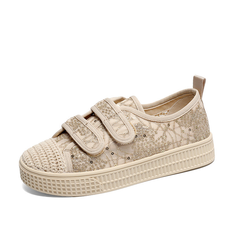 Women Fashion Breathable Velcro Flat Casual Shoes Newgew Shoes