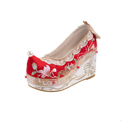 Women's Brocade Ancient Style Embroidered Comfortable Big Canvas Shoes Newgew