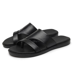 Men Summer Cowhide Slide Sandals Newgew Shoes