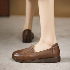 Women Retro Leather Soft Antislip Casual Shoes Newgew Shoes