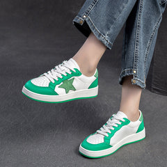 Women Fashion Leather Breathable Casual Skate Sneakers Newgew Shoes