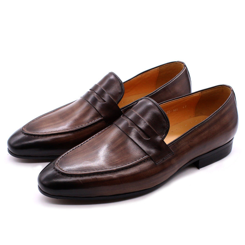 Men Cowhide Casual Leather Retro Loafers Newgew Shoes