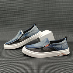 Men Fashion Denim Canvas Flat Casual Loafers Newgew Shoes