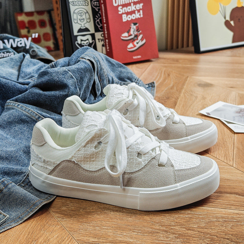 Men Fashion Patchwork Canvas Casual Skate Shoes Newgew Shoes