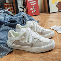 Men Fashion Patchwork Canvas Casual Skate Shoes Newgew Shoes