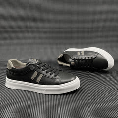 Men Minimalist Leather Flat Skate Sneakers Newgew Shoes