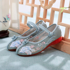 Ancient Style Han Chinese Clothing Jelly Bottom Canvas Shoes Newgew