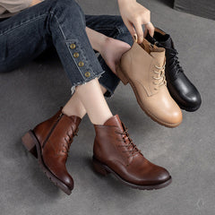 Women Classic Minimalist Chunky Heel Ankle Boots Newgew Shoes