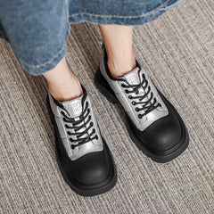 Women Fashion Leather Platform Casual Shoes Newgew Shoes