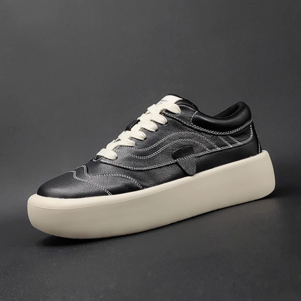 Men Minimalist Fashion Leather Thick Soled Casual Shoes Newgew Shoes