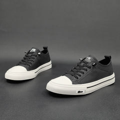 Men Casual Minimalist Leather Slip-on Flat Shoes Newgew Shoes