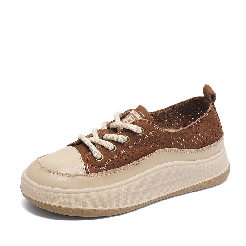 Women Breathable Soft Hollow Leather Casual Shoes Newgew Shoes
