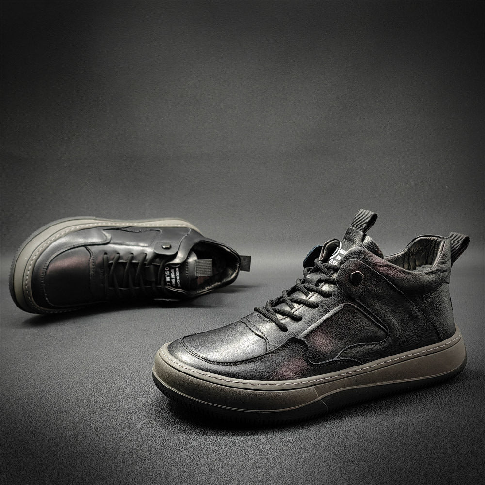 Men Minimalist Leather Flat Casual Work Shoes Newgew Shoes