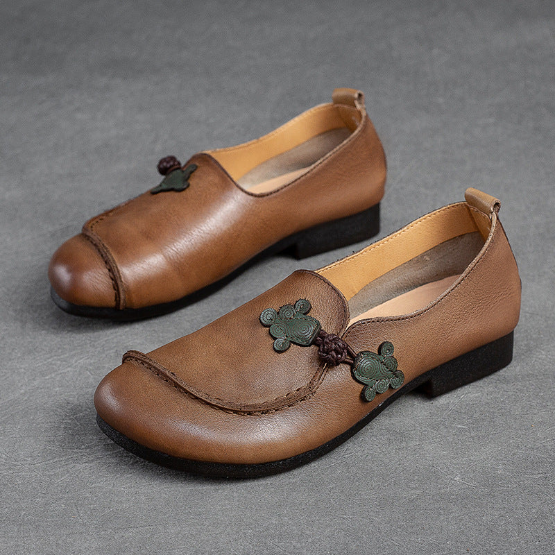 Women Flat Soft Leather Retro Casual Shoes Newgew Shoes