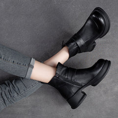 Women Minimalist Casual Platform Leather Boots Newgew Shoes