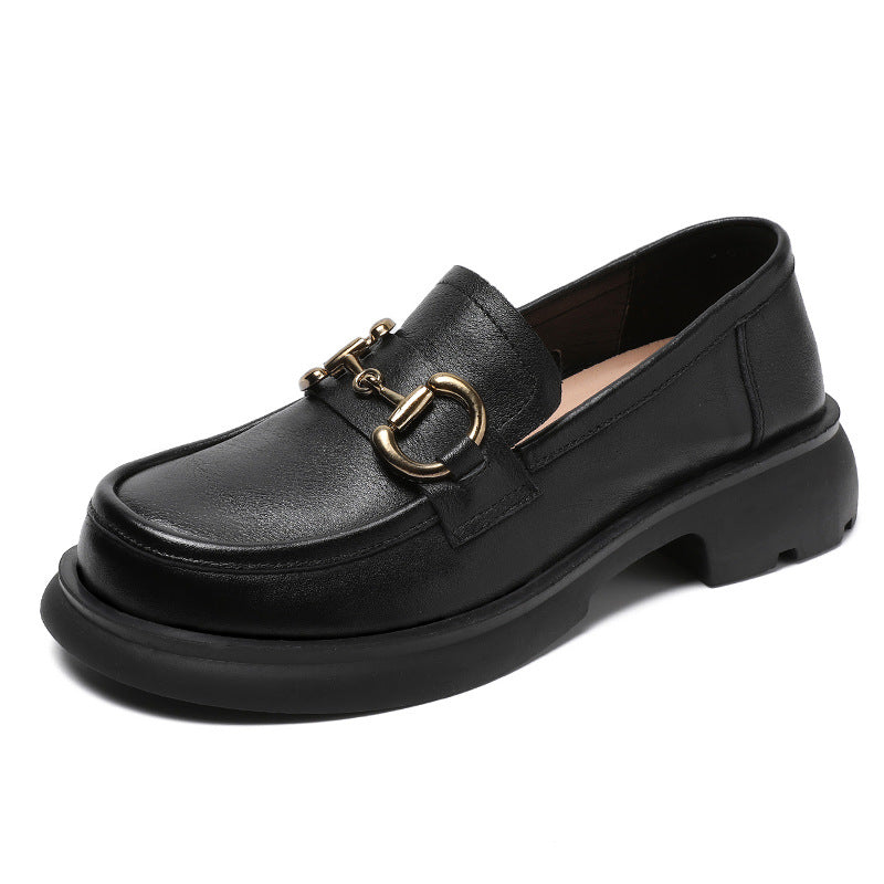 Women Retro Soft Leather Casual Loafers Newgew Shoes