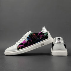 Men Stylish Fashion Print Leather Flat Casual Shoes Newgew Shoes