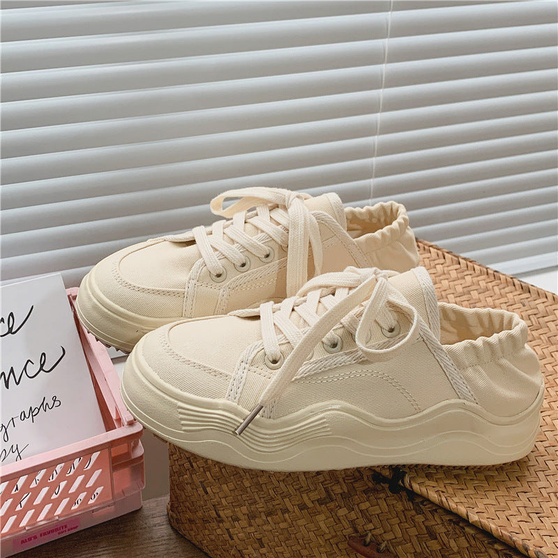 Women's Breathable Step-on Two-way Korean Lazy Semi Canvas Shoes Newgew