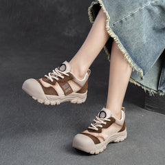Women Color Matching Retro Casual Shoes Newgew Shoes