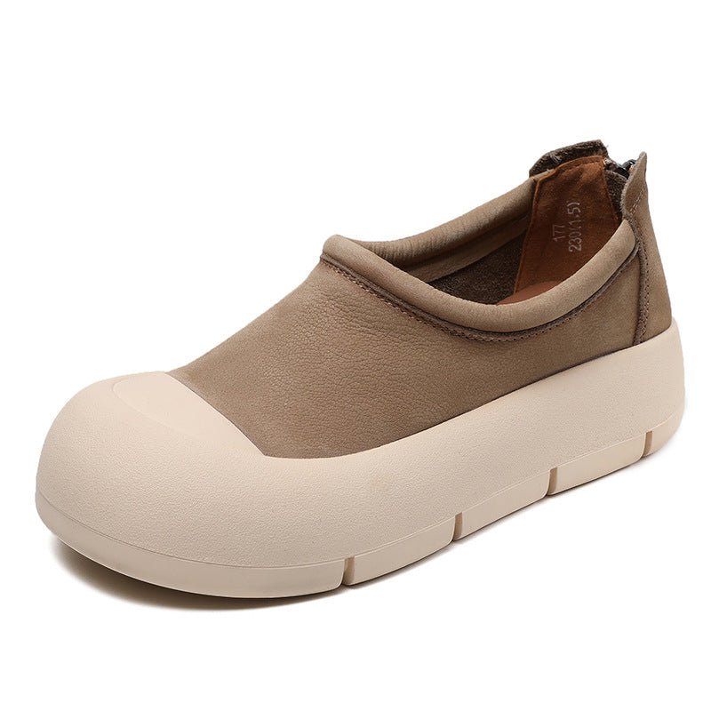 Women Minimalist Leather Thick Soled Casual Shoes Newgew Shoes