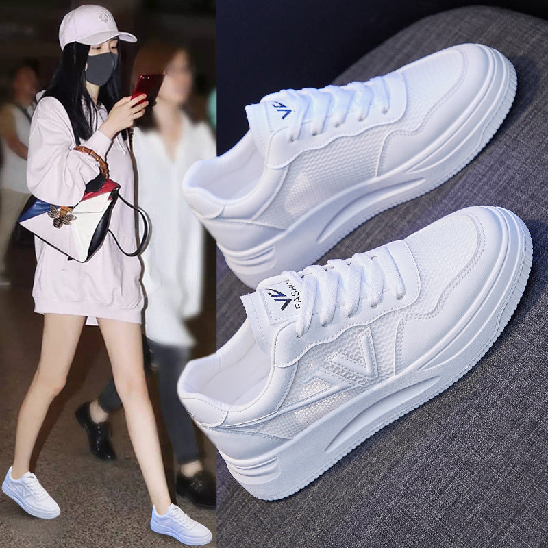 Women's Breathable White Mesh Summer Korean Style Canvas Shoes Newgew