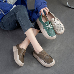 Women Fashion Breathable Hollow Leather Casual Shoes Newgew Shoes