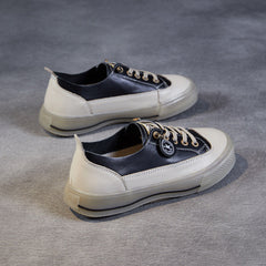 Women Fashion Minimalist Leather Flat Casual Shoes Newgew Shoes