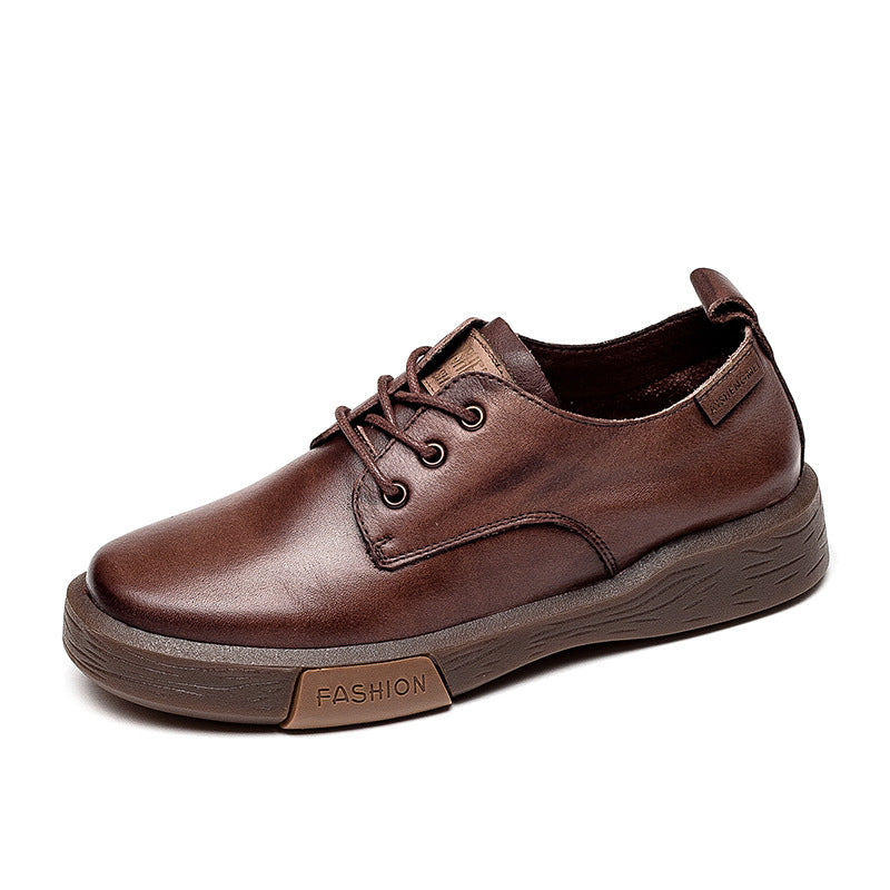 Women Classic Soft Leather Flat Casual Shoes Newgew Shoes