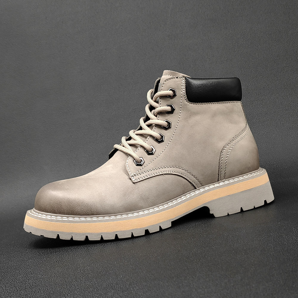 Men Stylish Leather Casual Work Boots Newgew Shoes