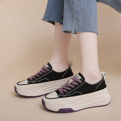 Women's Summer Breathable Korean Style Platform Height Canvas Shoes Newgew