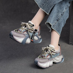 Women Color Matching Breathable Platform Dad Shoes Newgew Shoes